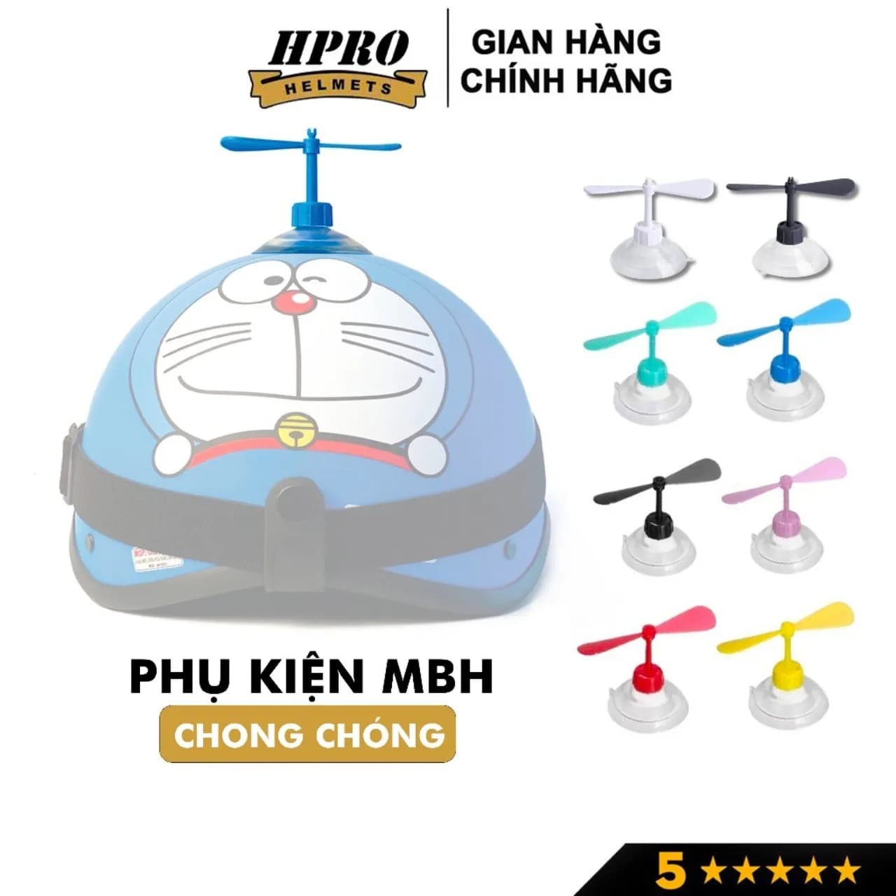Chong chóng Doraemon gắn mũ bảo hiểm SUNDY Helmets, trang trí mũ nón siêu đẹp và độc lạ, tặng kèm keo dán siêu chắc